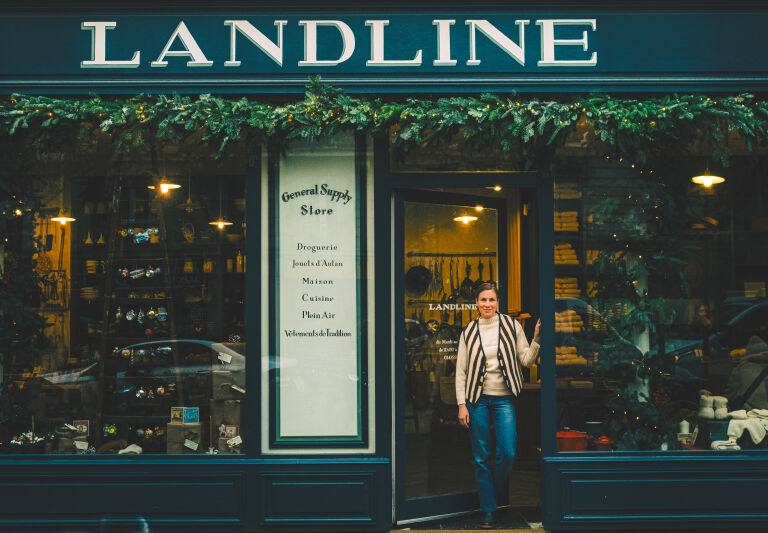 caroline morrison outside her paris shop landlline 1  