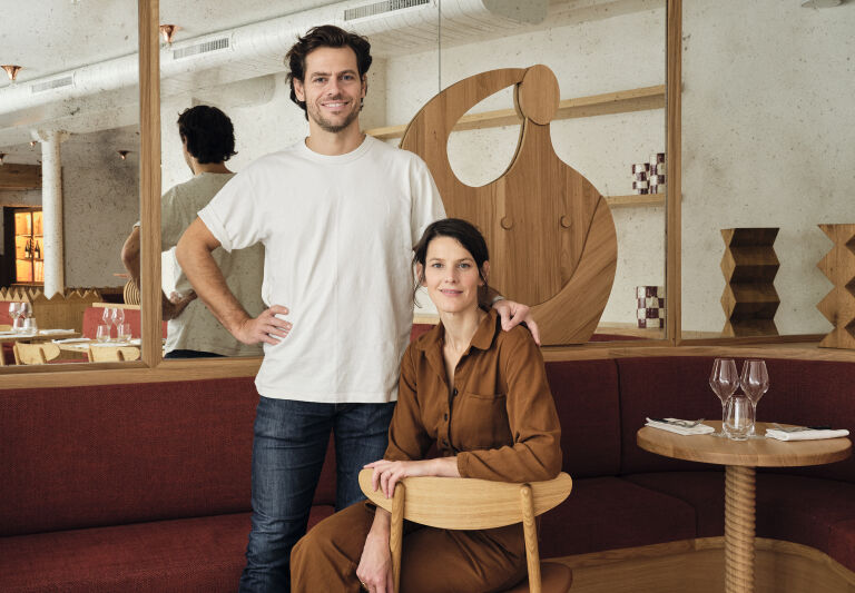 charles compagnon and gesa hansen at cafe compagnon paris  