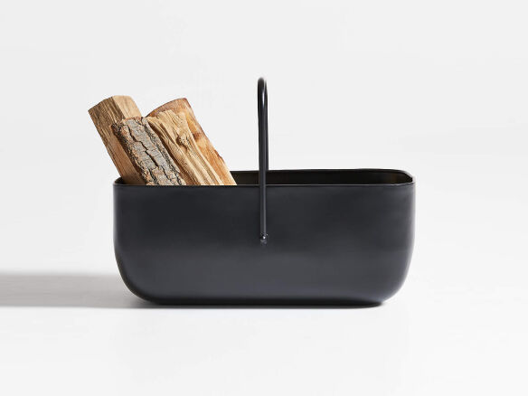 crate and barrel telum black log holder 1  