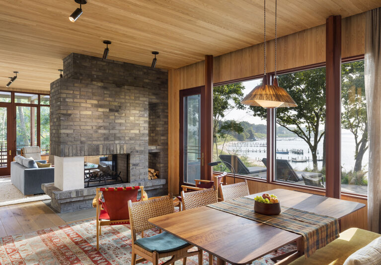 east end house dining and living andrew franz architect  