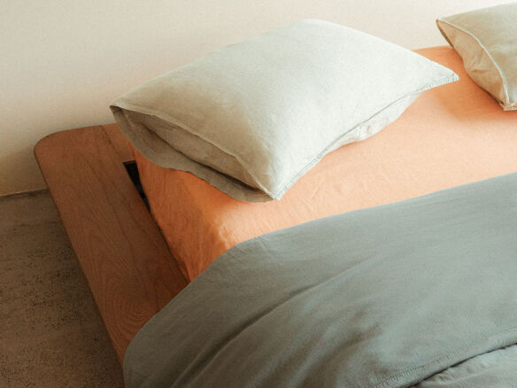 morrow soft goods apricot fitted sheet linen  