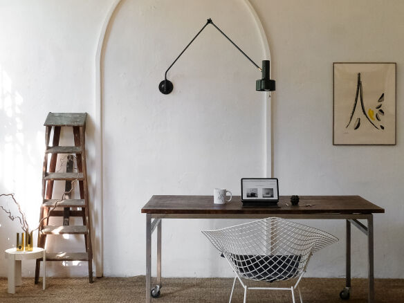 wo and we two arm long wall lamp w  